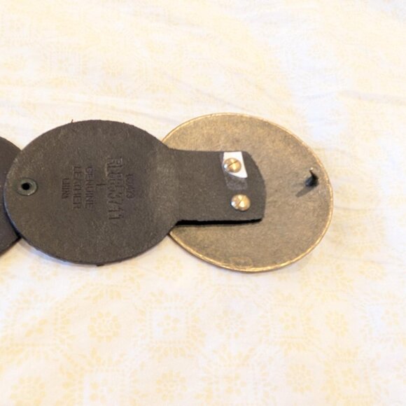 Women's Vintage Leather Boho Disc Belt (Brass, Copper, Bronze) - Picture 4 of 10